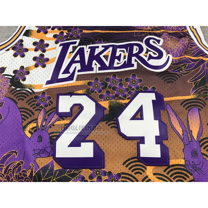 Maglia
 Kobe Bryant NO 24 Los Angeles Lakers Mitchell & Ness Lunar New Year Viola
